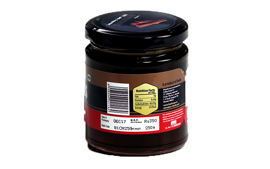 LivRite Beelicious Honey with Cinnamon    Glass Jar  250 grams